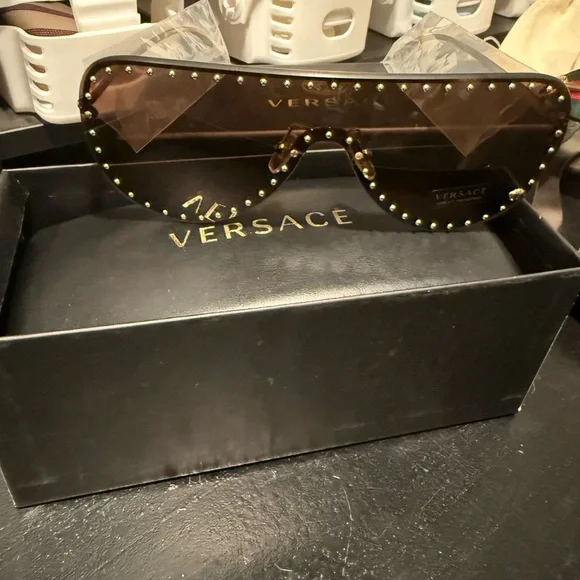 Versace Brown Studded Women\'s Sunglasses Versace VE4358 388/14 Sunglasses Women main image 4